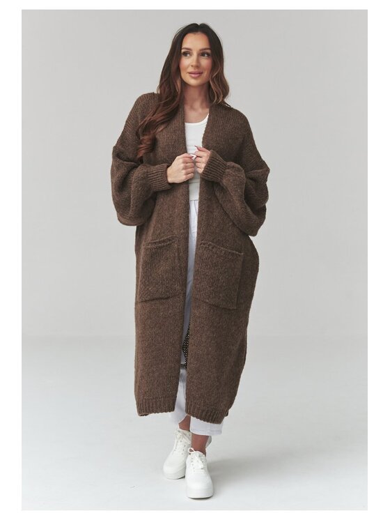 Makadamia Makadamia Sweter S172 Brązowy Loose Fit