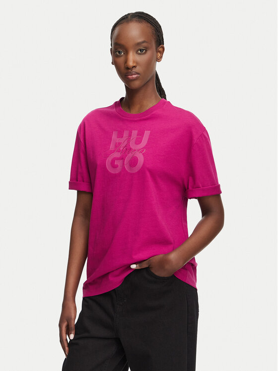 HUGO HUGO T-shirt Dashire_5 50566678 Rosa scuro Relaxed Fit