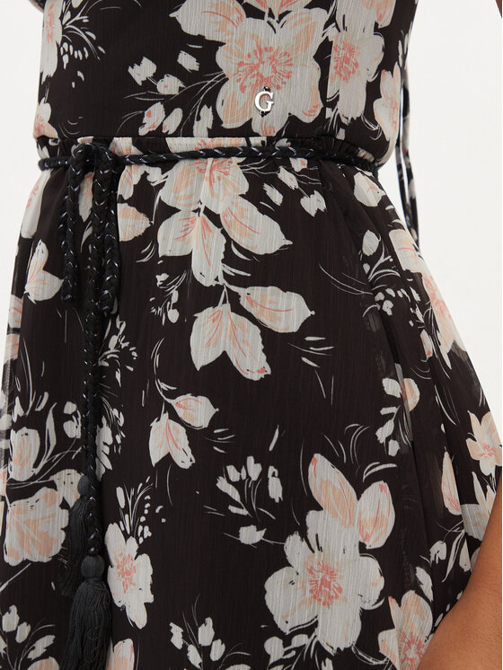 Guess Guess Sukienka koktajlowa W3GK60 WDW82 Czarny Regular Fit