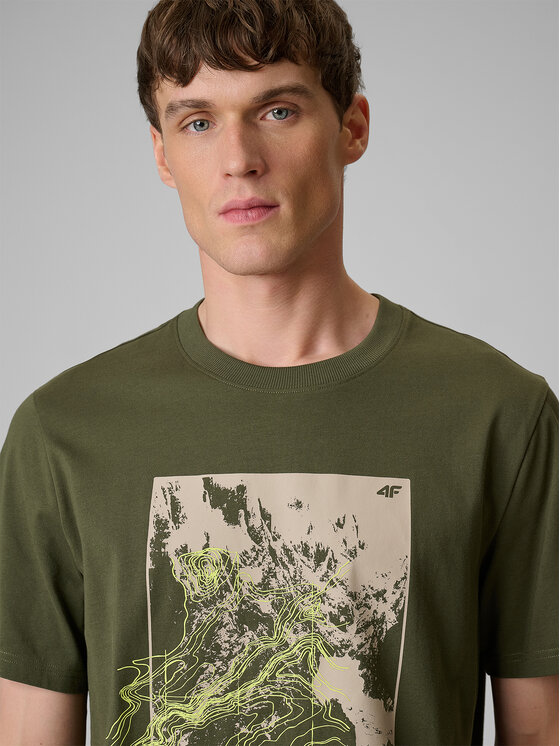 4F 4F T-Shirt TREKKING Khaki Regular Fit