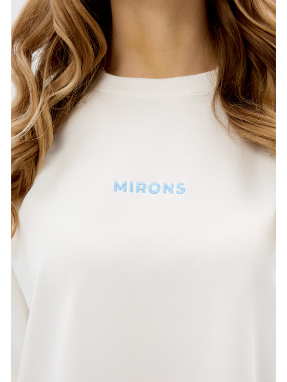 Mirons Mirons T-Shirt Print Biały Oversize