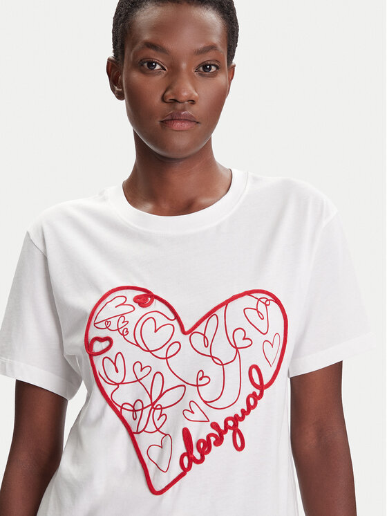 Desigual Desigual T-krekls Roma 25WWTK50 Balts Regular Fit