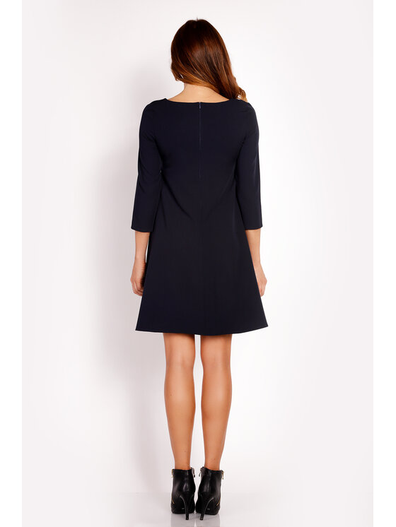 Awama Awama Sukienka codzienna L005 Granatowy Basic Fit