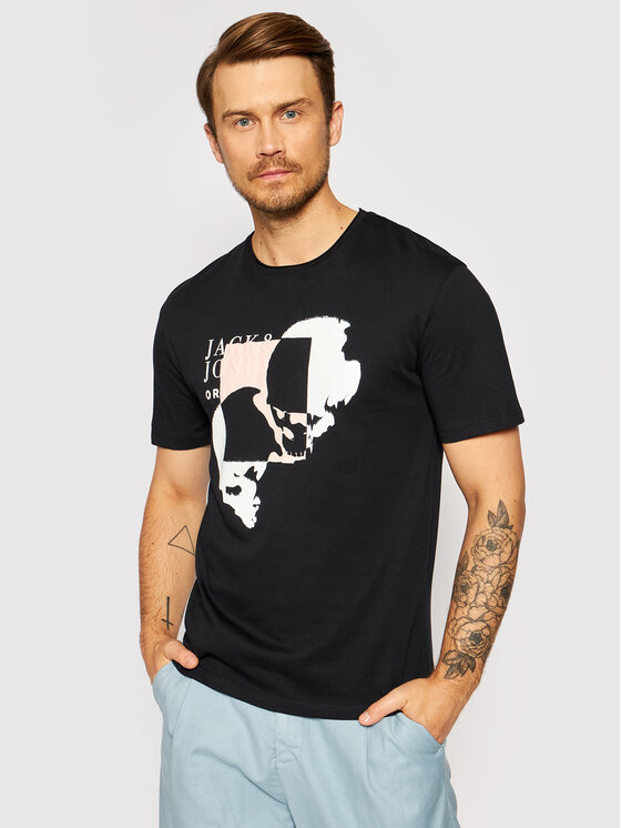 T-shirt Jack 12189294 Nero Relaxed Fit