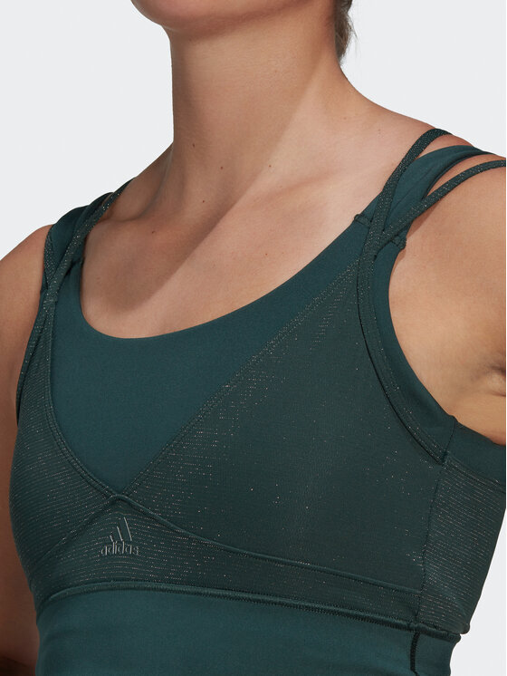 adidas adidas Spordirinnahoidja Powerimpact Training Medium-Support Shiny Bra HM7886 Roheline
