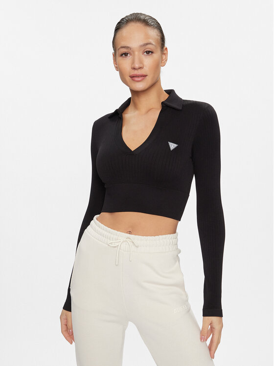 Guess Blúzka V4RP02 Z3CC0 Čierna Regular Fit