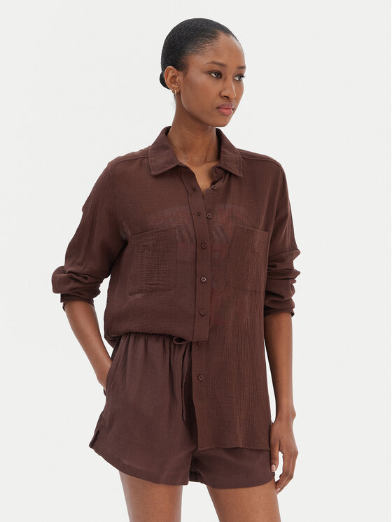 Seafolly Seafolly Camicia Breeze 55428-TO Marrone Regular Fit