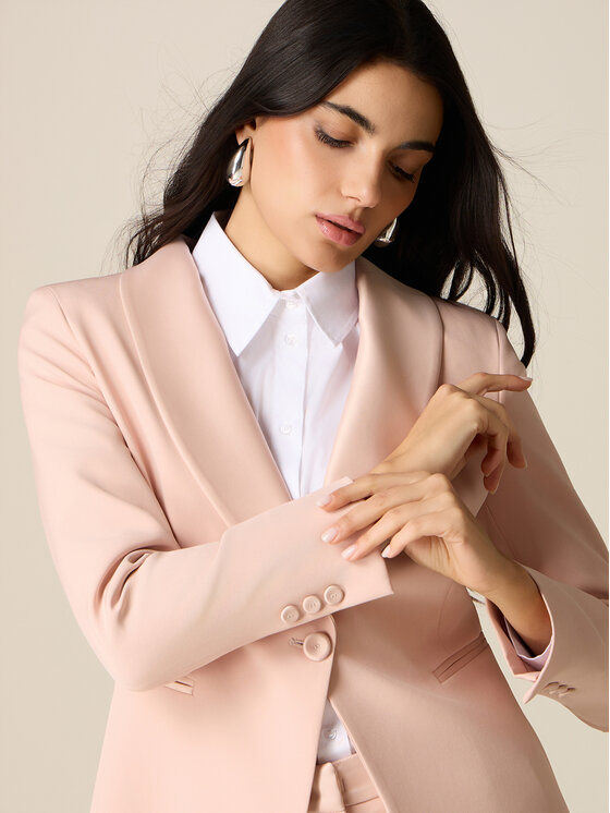 Oltre Oltre Marynarka Q809R004607N006 Różowy Slim Fit
