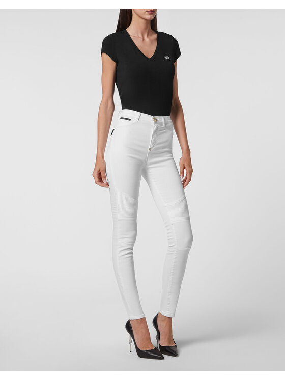 PHILIPP PLEIN PHILIPP PLEIN Jeansy 921 Biały Slim Fit
