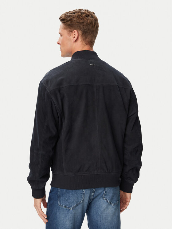 BOSS BOSS Kožená bunda Jonorve 50562519 Tmavomodrá Regular Fit