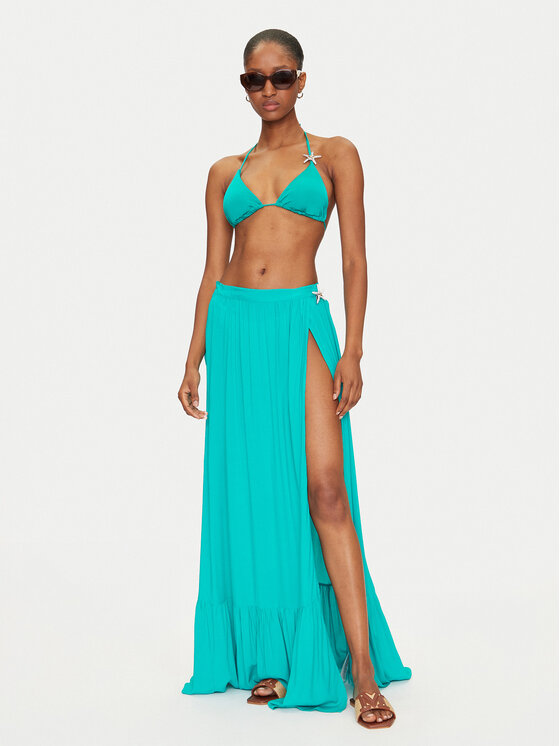 Guess Guess Maxi suknja E5GD05 WH3X2 Tirkizna Regular Fit