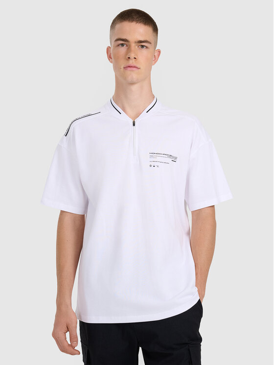 4F 4F Polo DUO DYNAMICS Biały Oversize