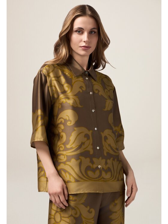 Oltre Oltre Camicia 5220J000798N0S5 Marrone Over Fit