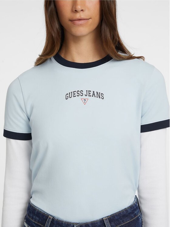 Guess Jeans Guess Jeans T-Shirt 165655 Niebieski Classic Fit