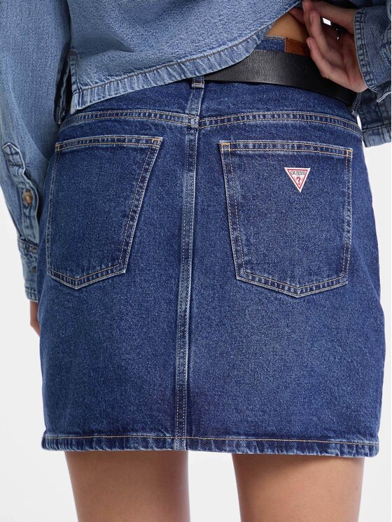 Guess Jeans Guess Jeans Spódnica jeansowa Gj classic mini skirt Niebieski Regular Fit