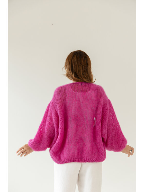 Fobya Fobya Kardigan F3038 Różowy ciemny Basic Fit
