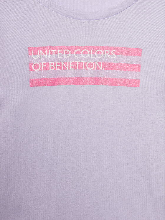 United Colors Of Benetton United Colors Of Benetton Bluzka 3I9WG10D5 Fioletowy Slim Fit