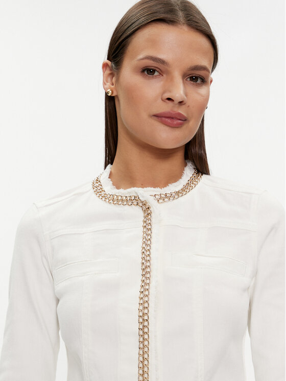 Liu Jo Liu Jo Τζιν μπουφάν UXX039 D4128 Λευκό Regular Fit