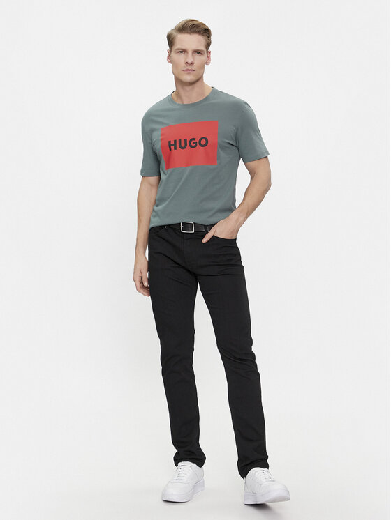 HUGO Hugo Marškinėliai Dulive222 50467952 Žalia Regular Fit