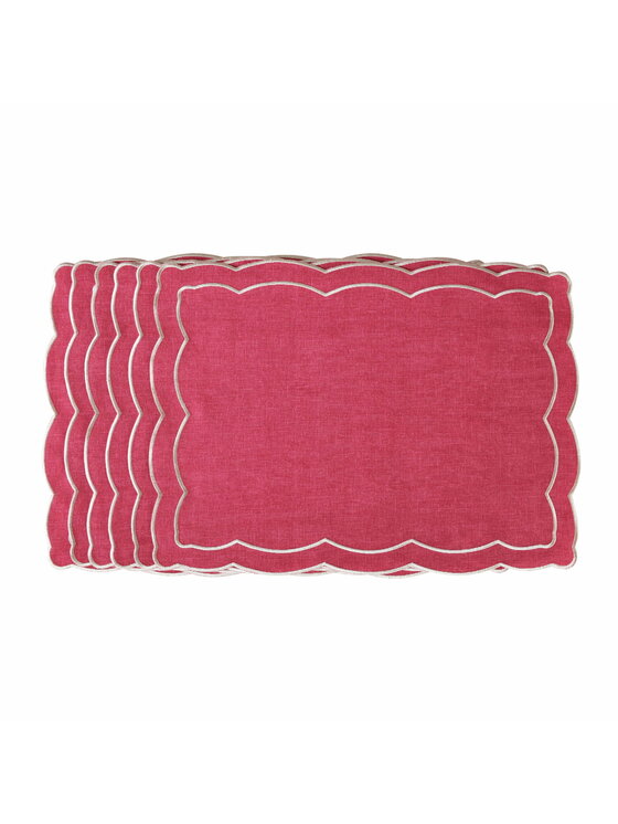 Roseberry Home Roseberry Home Podkładka na stół haftowane Magenta Onde Różowy