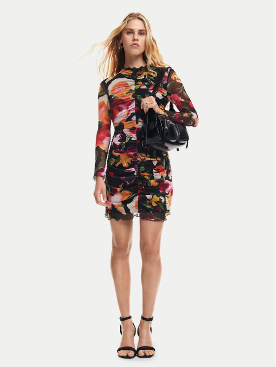 Desigual Desigual Kasdieninė suknelė Manila 24WWVK47 Juoda Slim Fit