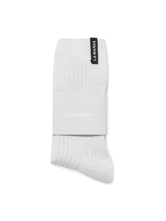 La Mania La Mania Calzini corti MERINOWOOL SOCKS 2 Bianco