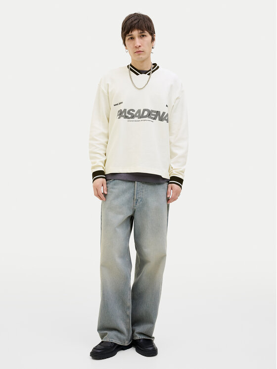 Jack & Jones Jack & Jones Mikina Horizon 12278566 Bílá Oversize