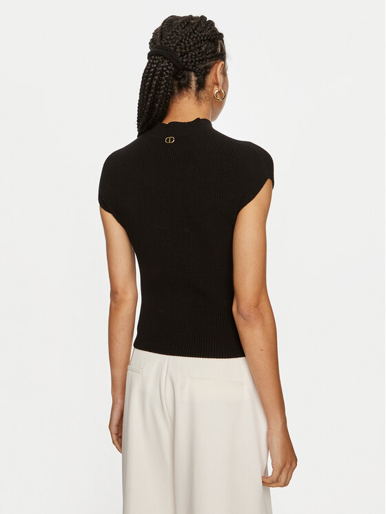 TWINSET TWINSET Μπλουζάκι 242TP3110 Μαύρο Slim Fit