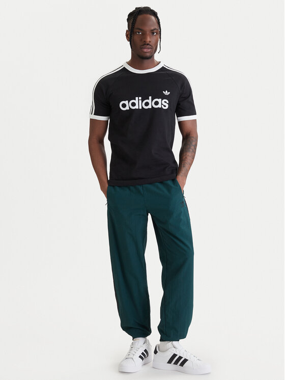adidas adidas Tricou 3-Stripes Ringer KF0417 Negru Slim Fit