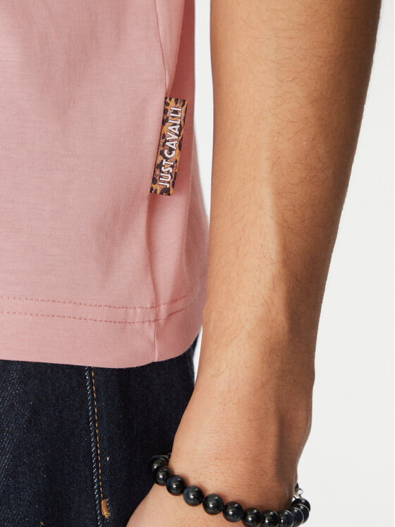 Just Cavalli Just Cavalli Тишърт 78OAHT01 Розов Regular Fit