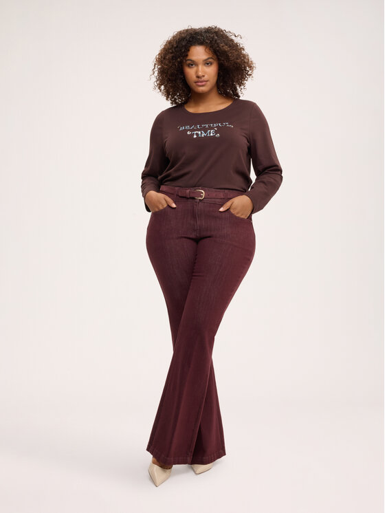 Fiorella Rubino Fiorella Rubino T-Shirt G0DEL009289N022 Brązowy Regular Fit