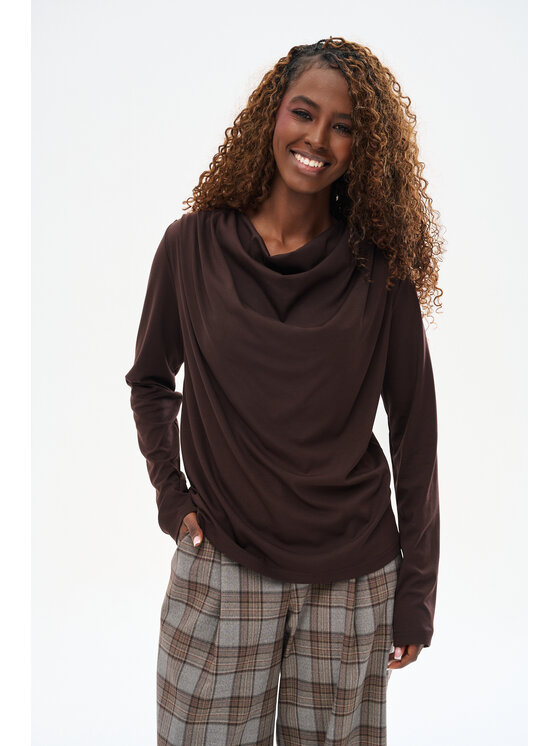 blue shadow blue shadow Bluzka Nicole Brązowy Regular Fit