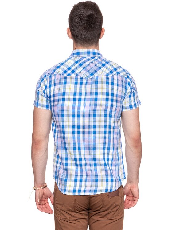 Wrangler Wrangler Camicia SS WESTERN SHIRT Blu Regular Fit