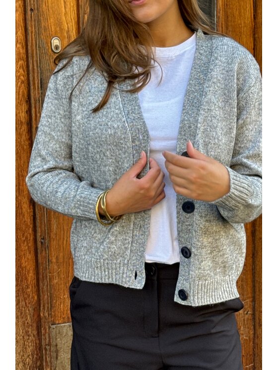 TeeShoppen TeeShoppen Kardigan 'Basic Collection' Szary Regular Fit