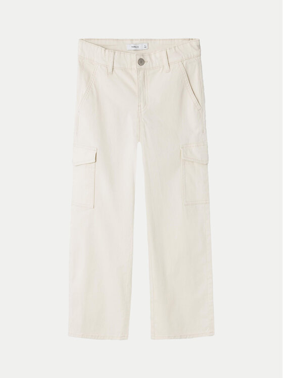 NAME IT NAME IT Medžiaginės kelnės 13220718 Écru Wide Leg