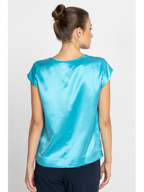Deni Cler Milano Deni Cler Milano Top W-DC-0053-D5-L1-52-1 Turkusowy Regular Fit