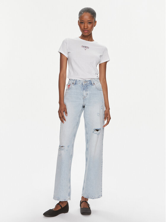 Tommy Jeans Tommy Jeans T-Shirt Essential DW0DW17839 Weiß Slim Fit