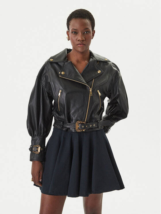 Versace Jeans Couture Versace Jeans Couture Шкіряна куртка 80HAVP00 CP009 Чорний Loose Fit