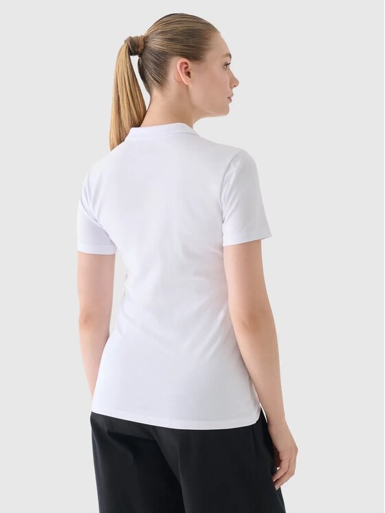 4F 4F Polo 4FWMM00TPTSF317-10S Biały Slim Fit