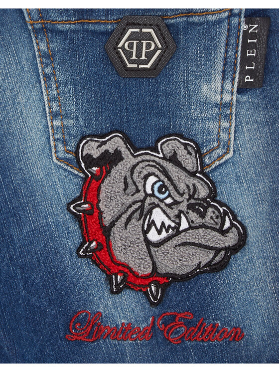 PHILIPP PLEIN PHILIPP PLEIN Szorty jeansowe 27769 Błękitny Basic Fit