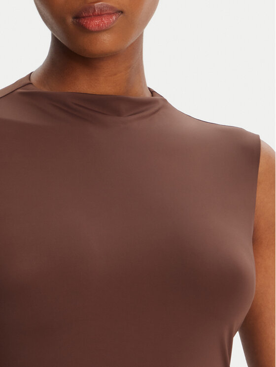 BARDOT BARDOT Cocktail obleka Veneda High Neck 59948DB Rjava Slim Fit