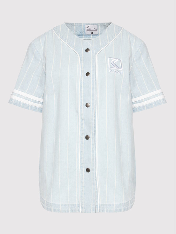 Karl Kani Karl Kani Риза Pinstripe Baseball 6133030 Син Regular Fit