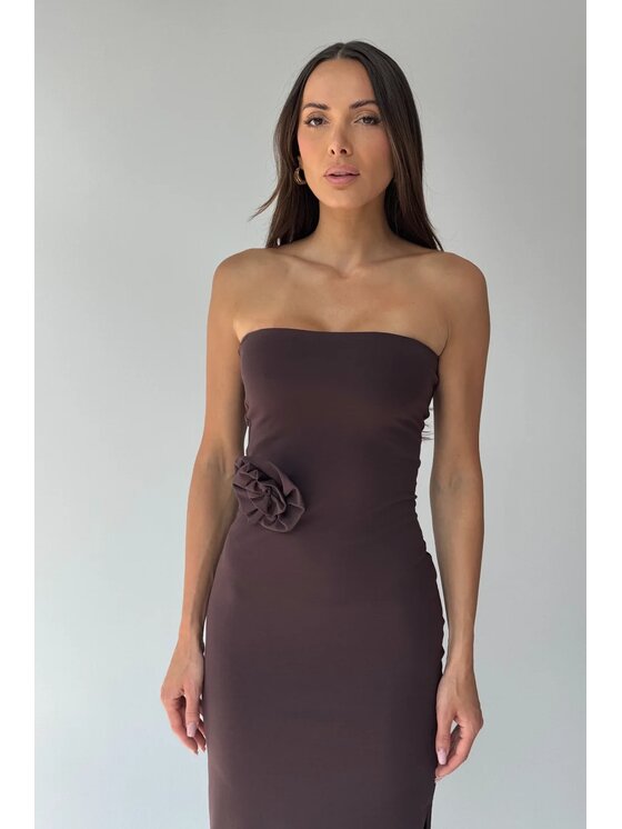 Chiara Wear Chiara Wear Sukienka letnia Sukienka maxi ROSE Brązowy Slim Fit