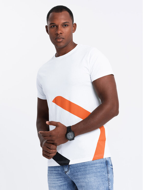 Ombre Ombre T-Shirt OM-TSPT-0219 Biały Regular Fit