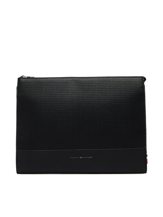 Tommy Hilfiger Tommy Hilfiger Portatīva datora apvalks Metal Logo Woven Laptop Sleeve AM0AM14303 Melns