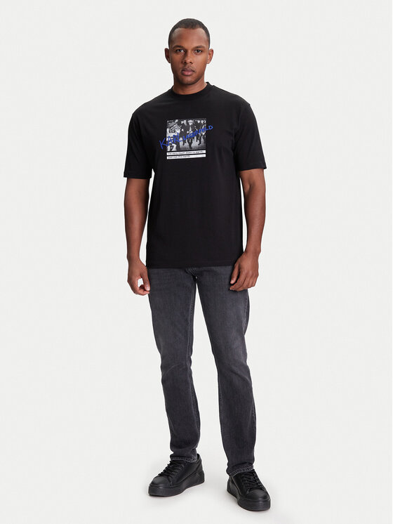 KARL LAGERFELD KARL LAGERFELD Marškinėliai 755143 553225 Juoda Regular Fit