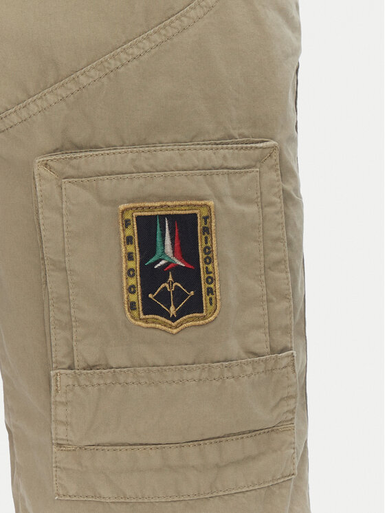 Aeronautica Militare Aeronautica Militare Pantalon scurți din material 251BE041CT1122 Kaki Regular Fit