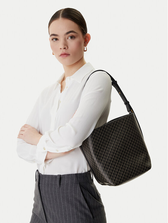 Calvin Klein Calvin Klein Kabelka Emblem Aop Medium Bucket LV04F3365G Černá