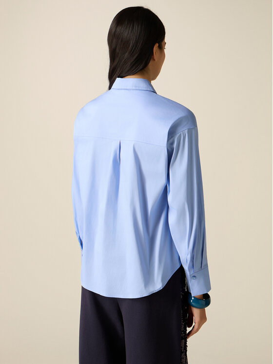 Oltre Oltre Koszula 5032J000813N004 Turkusowy Regular Fit
