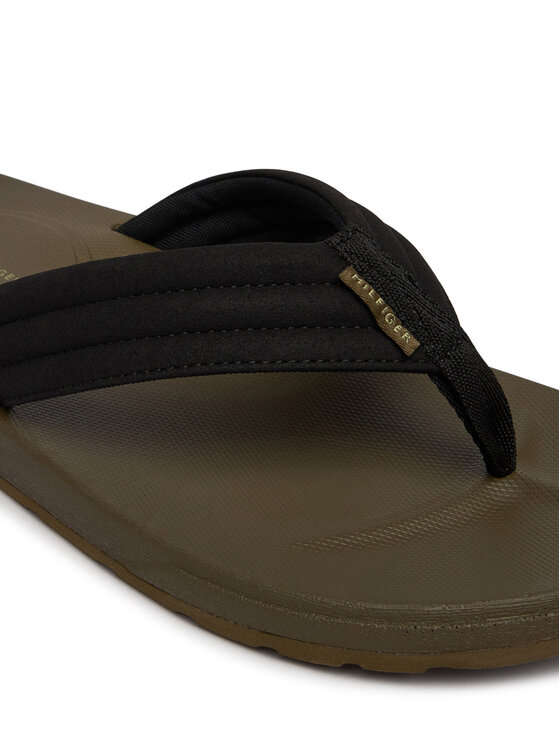 Tommy Hilfiger Tommy Hilfiger Джапанки Molded Hilfiger Lth Beach Sandal FM0FM05802 Черен